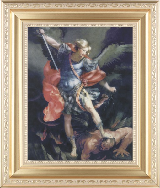 St. Michael 8x10 Framed Print Under Glass - #138 Frame