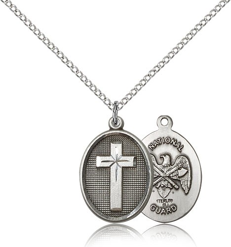 Cross National Guard Pendant - Sterling Silver