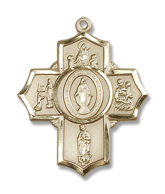 Our Lady Apparitions 5 Way Pendant - 14KT Gold Filled