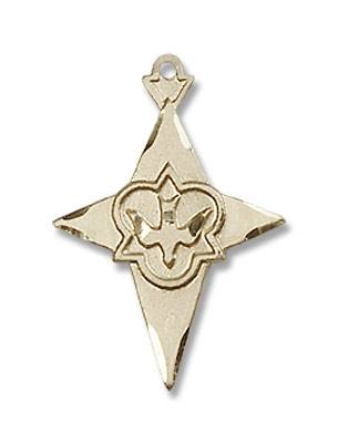 Dove Cross Pendant - 14K Solid Gold