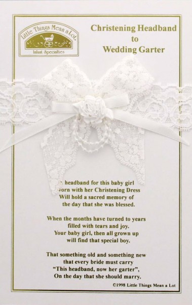 Christening Headband to Wedding Garter - White