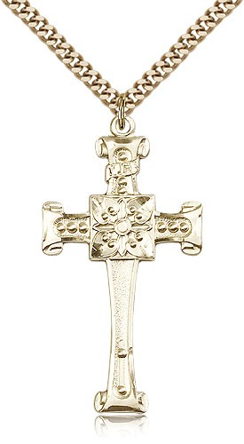 Scrolled Cross Pendant - 14KT Gold Filled
