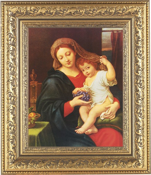 Madonna and Child Holding Veil 8x10 Framed Print Under Glass - #115 Frame