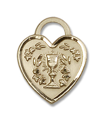 Communion Heart Pendant - 14K Solid Gold