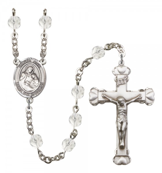 Women's Santa Ana Birthstone Rosary - Crystal