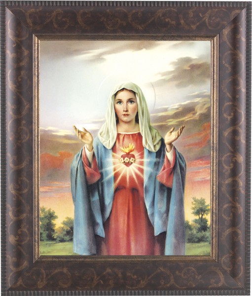 Immaculate Heart of Mary 8x10 Framed Print Under Glass - #124 Frame