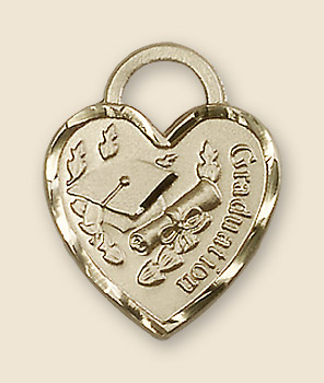 Graduation Heart Pendant - 14K Solid Gold