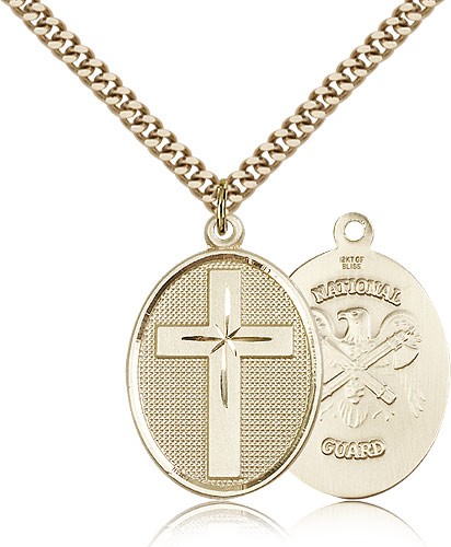 Cross National Guard Pendant - 14KT Gold Filled