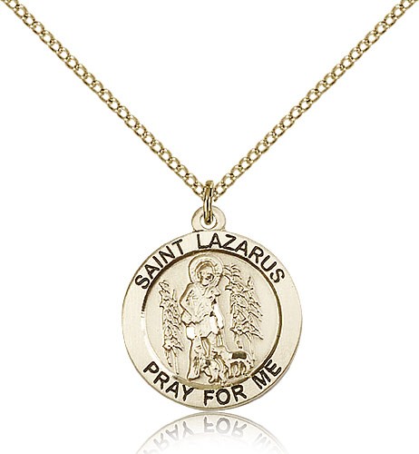 Women's Round St. Lazarus Medal - 14KT Gold Filled