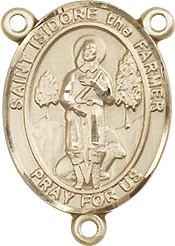 St. Isidore Rosary Centerpiece - 14KT Gold Filled