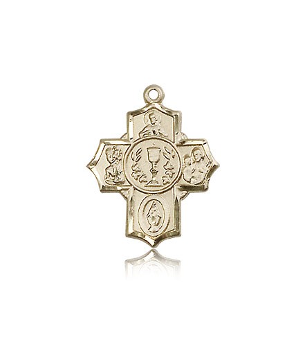 Boy's or Men's Communion 5-Way Pendant - 14K Solid Gold