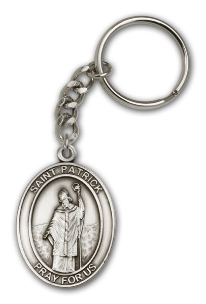 St. Patrick Keychain - Antique Silver