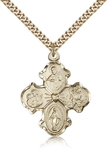 Sacred Heart 4-Way Pendant - 14KT Gold Filled