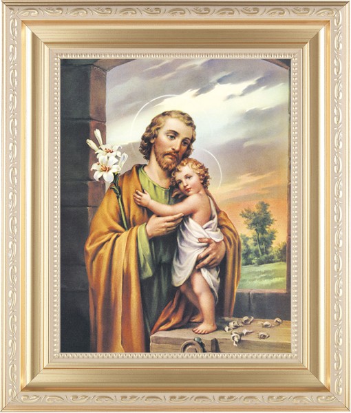 St. Joseph 8x10 Framed Print Under Glass - #138 Frame