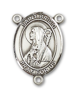 St. Brigid of Ireland Rosary Centerpiece Sterling Silver or Pewter - Silver