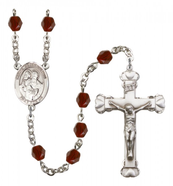 Women's Sts. Peter &amp; Paul Birthstone Rosary - Garnet