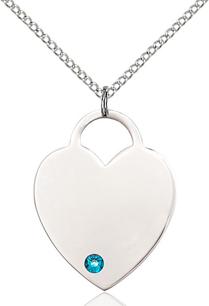 Large Women's Heart Pendant with Birthstone Options - Zircon