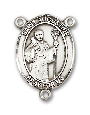 St. Augustine Rosary Centerpiece Sterling Silver or Pewter - Sterling Silver