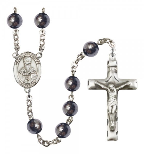 Men's St. Alexander Sauli Silver Plated Rosary - Silver