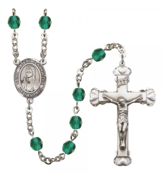 Women's St. Kateri Tekakwitha Birthstone Rosary - Zircon