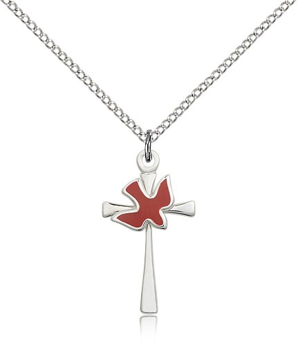 Cross with Holy Spirit Pendant - Sterling Silver