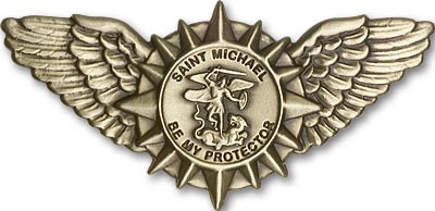 St. Michael with Wings Visor Clip - Antique Gold