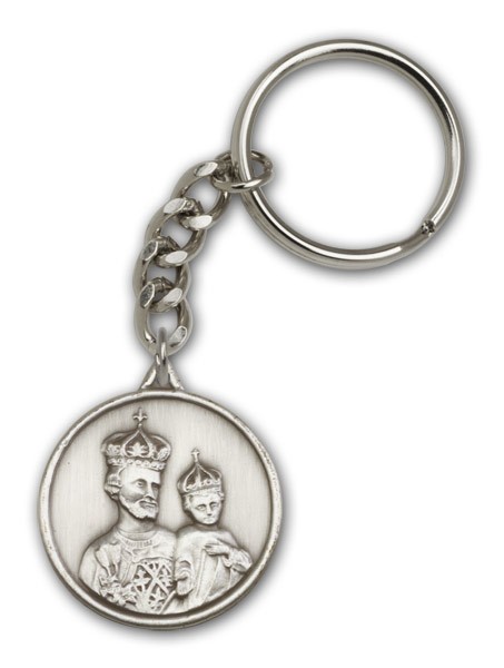 St. Joseph Keychain - Antique Silver