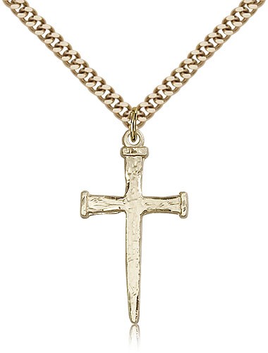 Nail Cross Pendant - 14KT Gold Filled