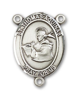 St. Thomas Aquinas Rosary Centerpiece Sterling Silver or Pewter - Sterling Silver