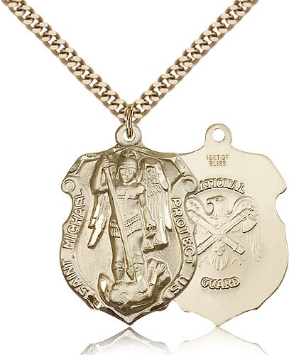 St. Michael National Guard Medal - 14KT Gold Filled