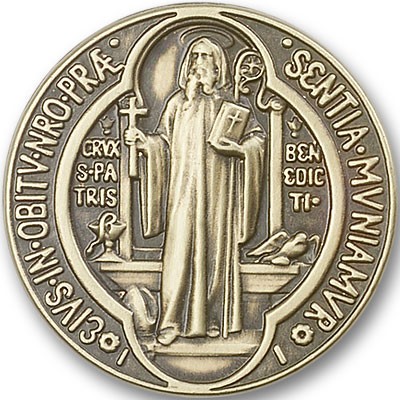 St. Benedict Visor Clip - Antique Gold