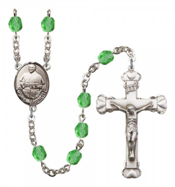 Women's Pope Francis Birthstone Rosary - Peridot