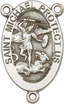 St. Michael Air Force Sterling Silver Rosary Centerpiece - Sterling Silver