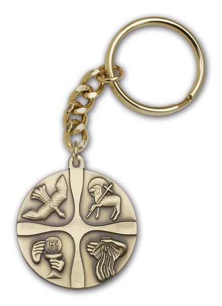 Christian Life Keychain - Antique Gold