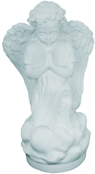 Plastic Kneeling Angel Statue - 16 inch - White