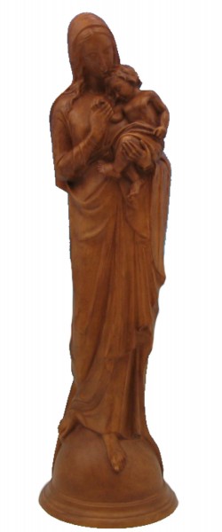 Plastic Madonna and Child Statue - 24 inch - Woodstain