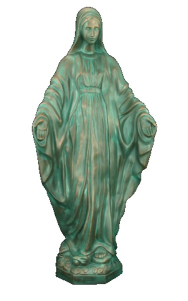 Plastic Our Lady of Grace Statue - 32 inch - Patina