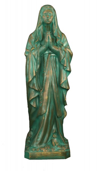 Plastic Our Lady of Lourdes Statue - 24 inch - Patina
