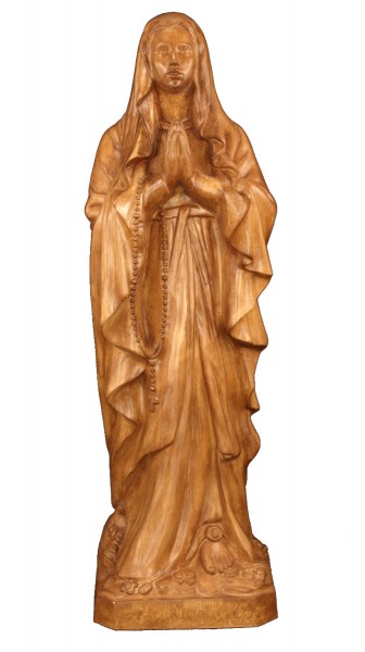 Plastic Our Lady of Lourdes Statue - 24 inch - Woodstain
