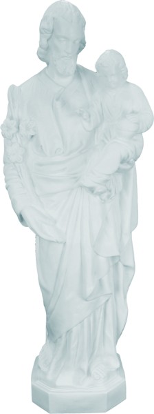 Plastic Saint Joseph &amp; Child Statue - 24 inch - White