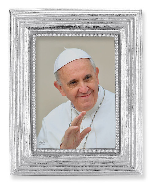Pope Francis 2.5x3.5 Print Under Glass - Silver