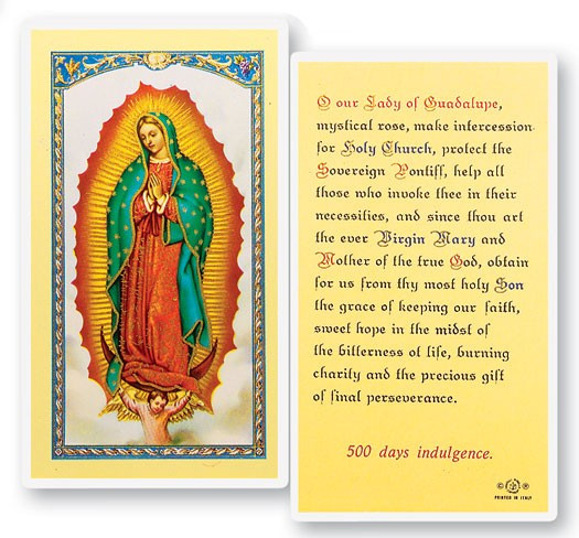 Prayer To Our Lady of Guadalupe Laminated Prayer Card - 1 Prayer Card .99 each