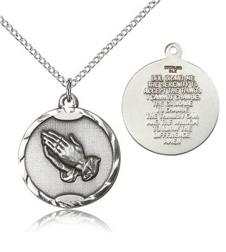 Praying Hands Pendant - Sterling Silver