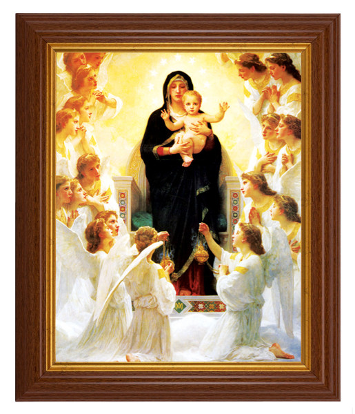 Queen of Angels by Bouguereau 8x10 Textured Artboard Dark Walnut Frame - #112 Frame
