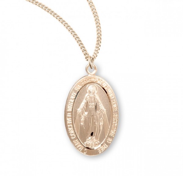 Raised Border Miraculous Sterling Silver Pendant - Gold Plated