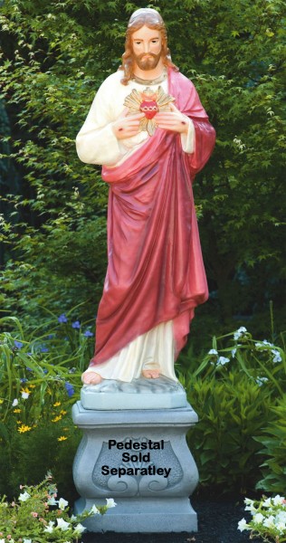 Sacred Heart Church Size Statue 63.5 Inches - Detailed Color Finish