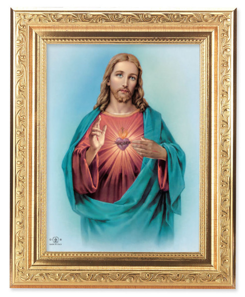Sacred Heart of Jesus 6x8 Print Under Glass - #162 Frame