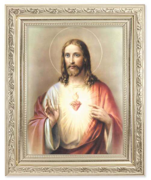 Sacred Heart of Jesus 6x8 Print Under Glass - #163 Frame