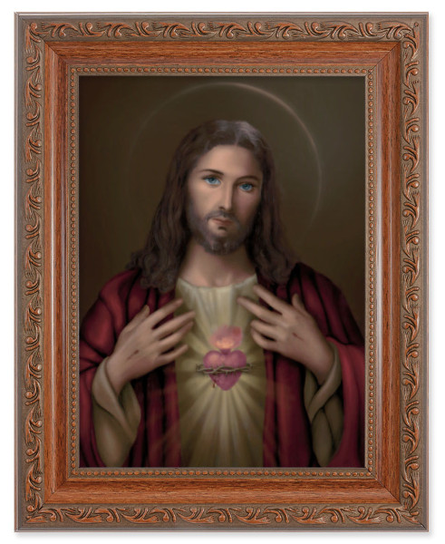 Sacred Heart of Jesus 6x8 Print Under Glass - #161 Frame