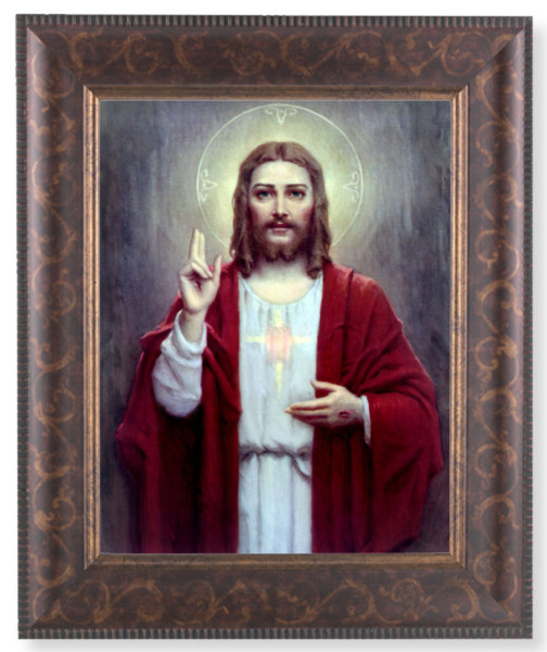 Sacred Heart of Jesus 8x10 Framed Print Under Glass - #124 Frame